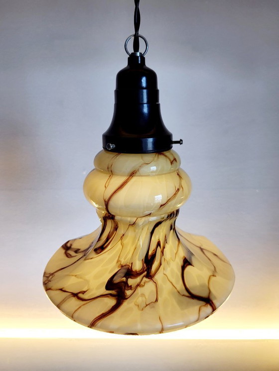 Image 1 of Opalglaslampe im Art-déco-Stil, seltenes Modell, Verreries de Scailmont, Henri Heemskerk, Belgien