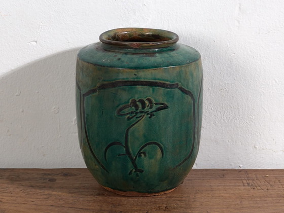 Jarrón asiático antiguo con detalles florales (c.1820) #14 – Jarrones (photo 32 of 40)
