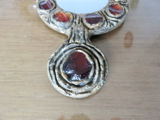 Image 1 of Espejo de Murano, Italia, Creaciones Gobesso, cristal de Murano y resina dorada, circa 1960