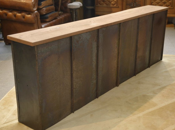 Image 1 of Strafor 6-column filing cabinet with oak top, 1950s