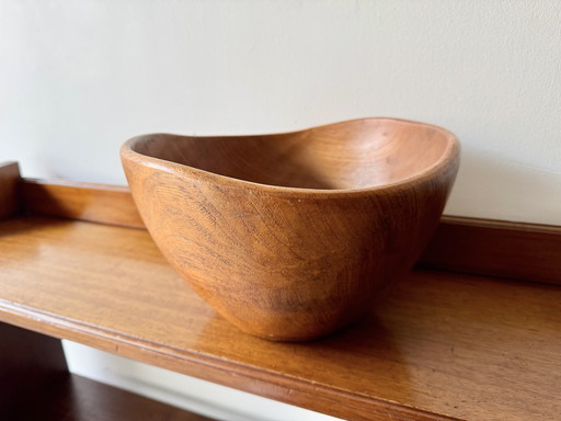 Vintage Wooden Teak Fruit Bowl