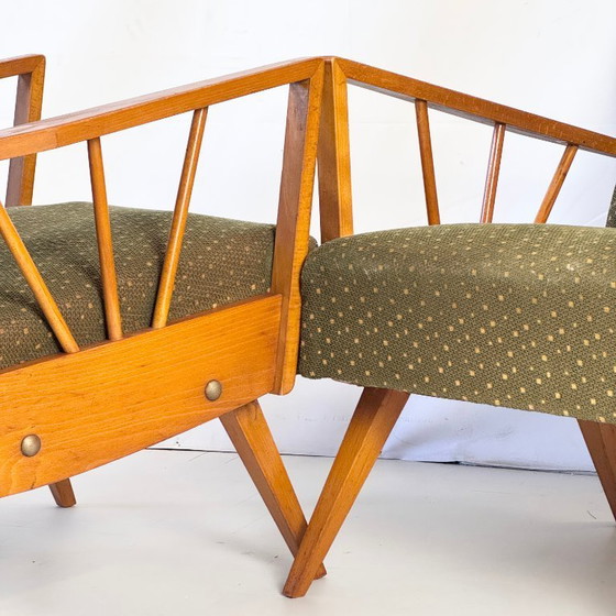 Image 1 of Retro Poolse Spindle Leunstoel, jaren 1960 - Originele Vintage Staat