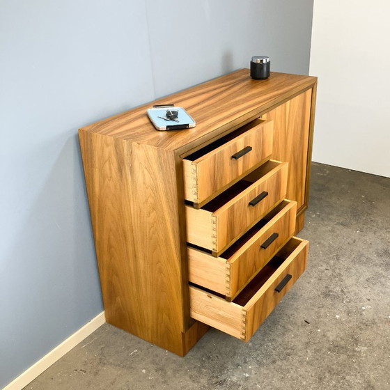 Image 1 of Cassettiera d'epoca, cassettiera, noce, anni '60, Midcentury