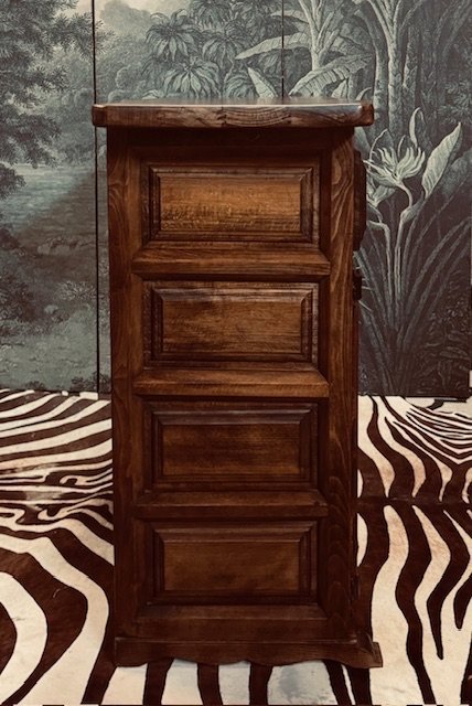 Image 1 of Spanish Oak Brutalist Closet Sideboard