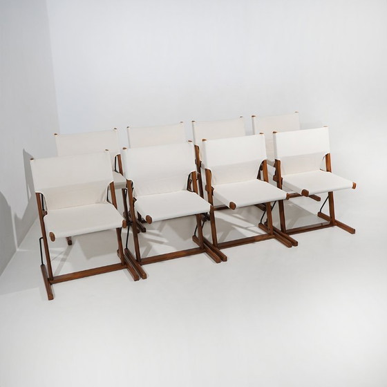 Eight “Nina and Santa Maria” Chairs by Piero De Martini for Cassina, 1970s – Dining chairs, Textile (photo 3 of 15)