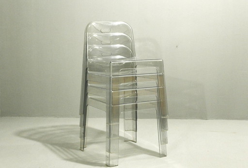 Sottsass Ettore, Trono Stacking Chairs, Set of 4, Italy 2005