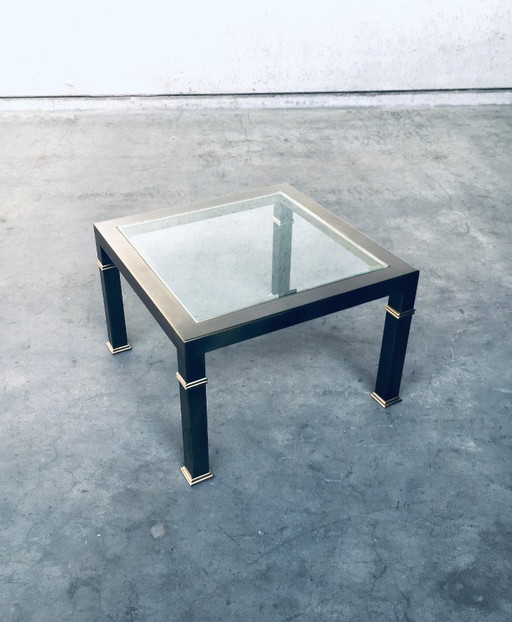 Post Modern Design Brushed Metal Coffee Table by Belgo Chrom 1980's