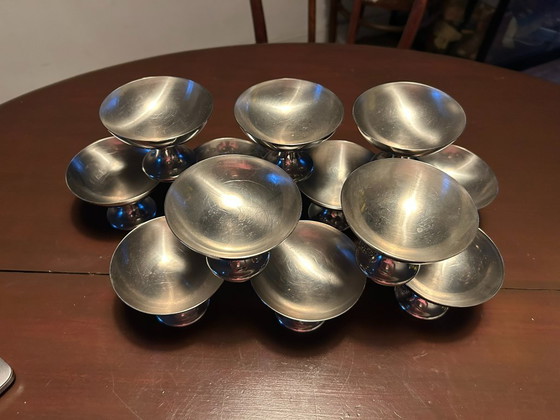 Coupes à glace ou à dessert en acier inoxydable "Alessi Alfra" années 50, lot de 12 pièces – Vaisselle, rvs (photo 3 of 5)