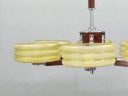 Lampadario Art Déco in cromo e noce, Cecoslovacchia, anni '30
