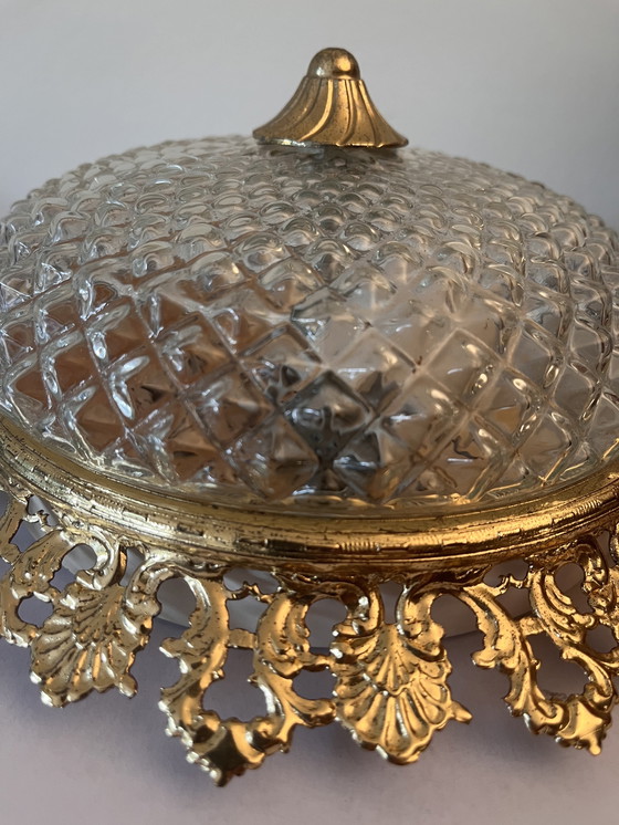 Image 1 of Art Deco Deckenlampe mit Ananas Relief