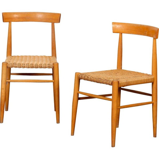 Pair of vintage wooden chairs by Krasna Jizba, Czechoslovakia 1960
