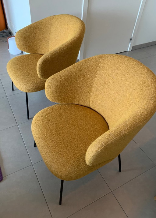 2x Poltrona Veneto in tessuto Dolce Saffran - Juntoo