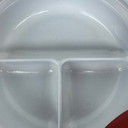 Piatto smaltato arancione marrone a 3 scomparti Dru