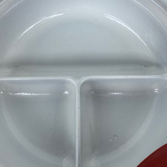 Image 1 of Dru enamel orange brown 3-compartment dish