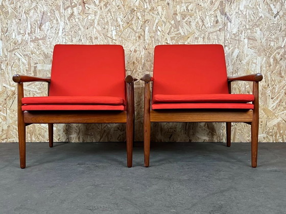 Image 1 of 2x 60's 70's Teak Easy Chair Fauteuil Kai Lyngfeld Larsen Søborg Møbler Danish 60s