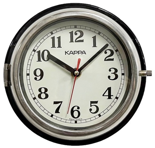 Vintage Black Kappa Maritime Wall Clock, 1980s