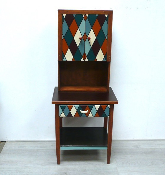 Image 1 of Keukenkast, koffiebar, huisbar, kruidenkast, uniek stuk, shabby antieke stijl, landelijke huisstijl