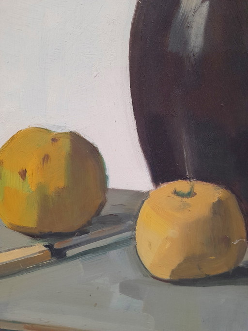 Still life with jug and fruit, after Oscar Verpoorten – schilderijen tekeningen, Wood (photo 2 of 5)