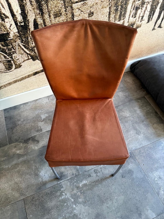 Image 1 of Amerikaans houten tafel met 8 Spica stoelen