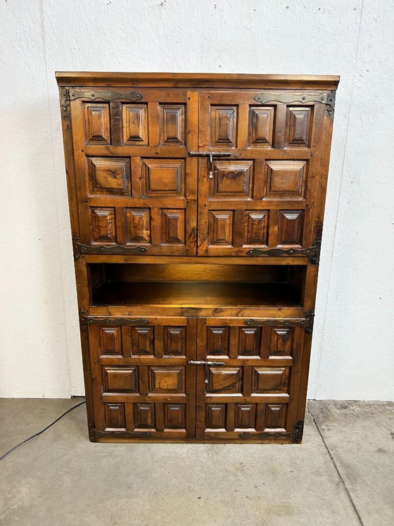 Image 1 of Vintage Spaanse Kast / Wandmeubel, Brutalistisch, 1960's