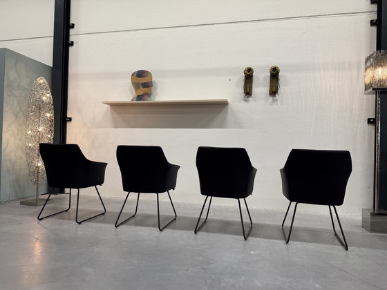 Image 1 of 4 Sedie da pranzo Leolux Mara in pelle nera