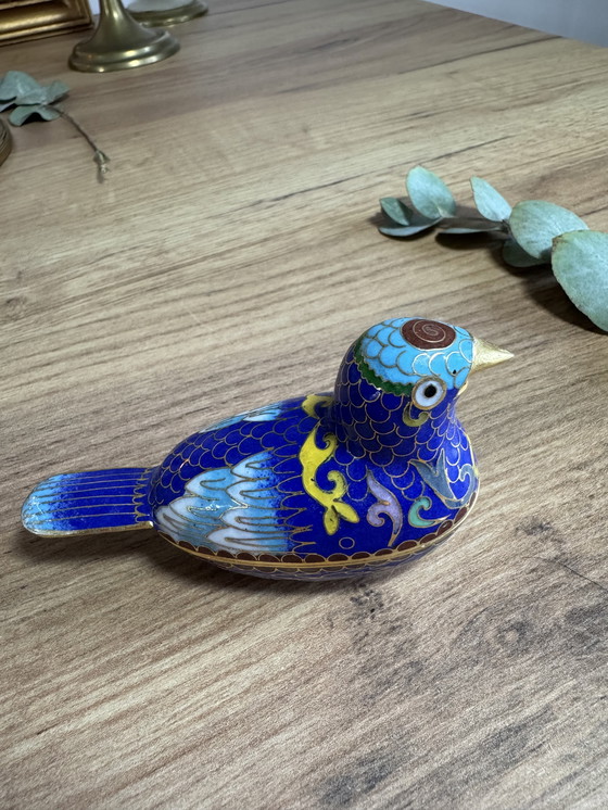 Image 1 of Vogelhaus aus Messing und Emaille