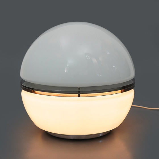 Image 1 of White glass table lamp by Enrico Tronconi for Tronconi, 1970s