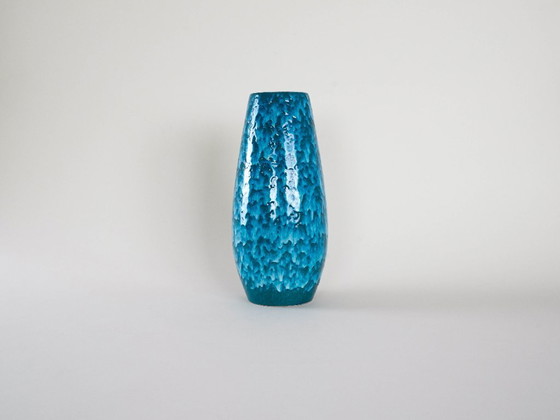 Image 1 of Blue ceramic vase, German design, 1960s, made in Germany