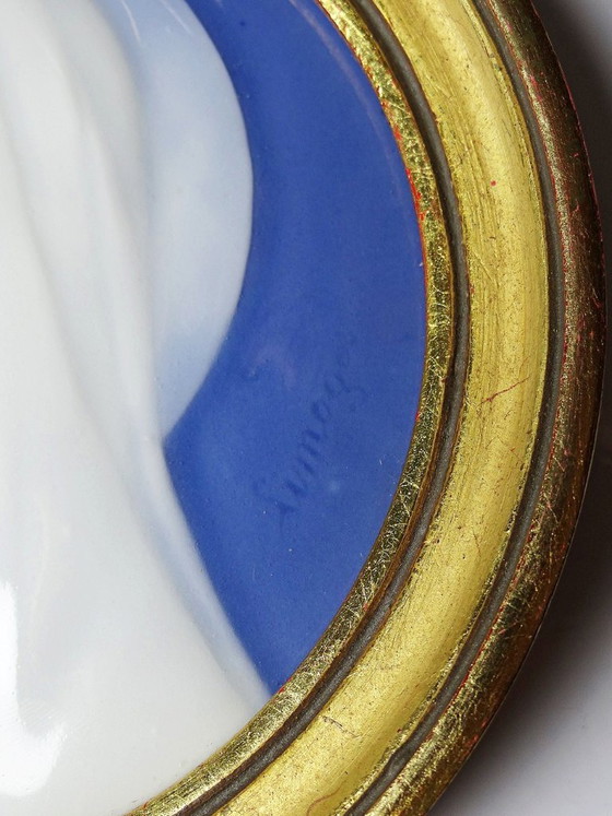 Image 1 of Par de medallones religiosos de porcelana de Limoges, circa 1900-1930.