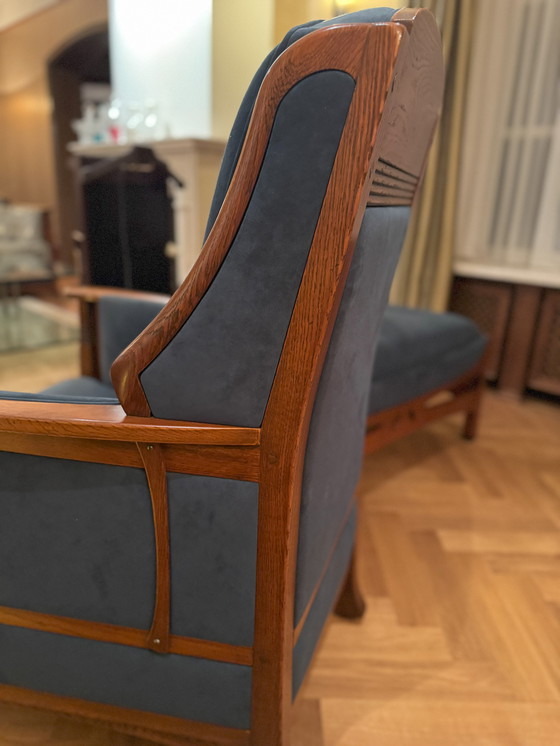 Image 1 of Schuitema Jugendstil Seating Corner, 2 Armchairs And Large Footstool