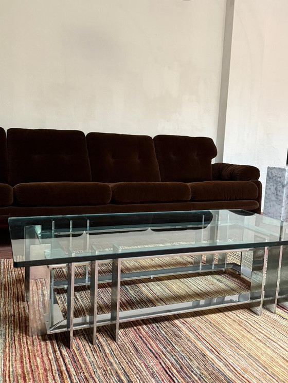 Image 1 of Mesa de centro Saporiti, cristal y cromo, años 70