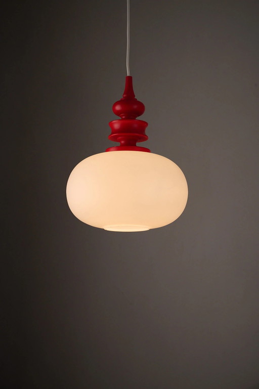 Lampada a Sospensione Cosack con Ornamento Rosso