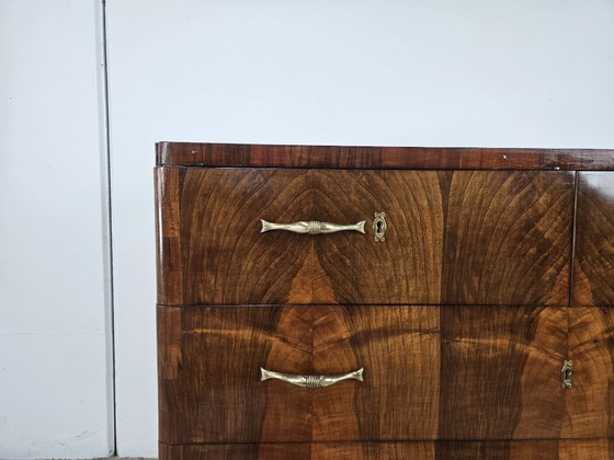 1940s Art Deco walnut chest of drawers – 5 drawers – Wood (photo 10 of 21)