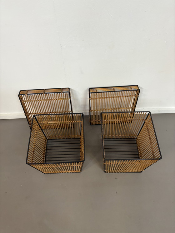 Image 1 of 2 Rohé Noordwolde Storage Box Rattan e Metallo anni '50