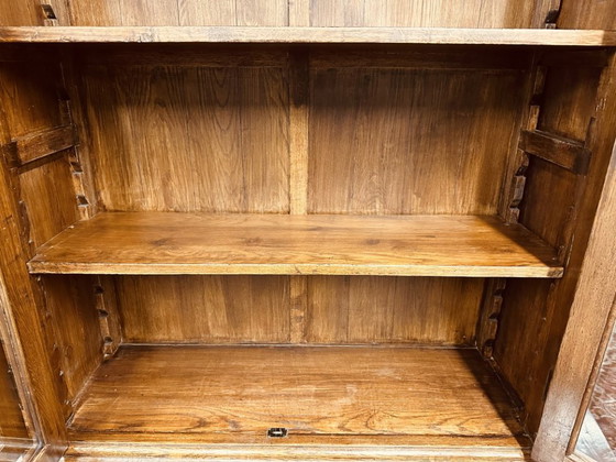 Eichholtz Oak Wood Bookcase Cabinet – Glass, Metal (photo 13 of 20)