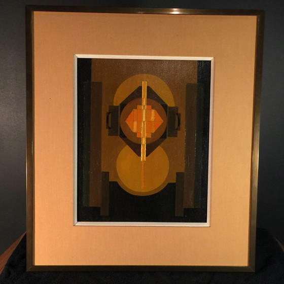 Jean Boquet, Abstraction Géométrique, Huile sur Panneau, Années 1940 – Peintures et dessins, Metal, Other (photo 2 of 14)