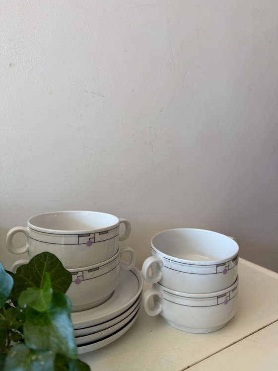 Set di 4 ciotole da zuppa in porcellana con piattini di Thomas Germany – Stoviglie, Porcelain (photo 2 of 7)