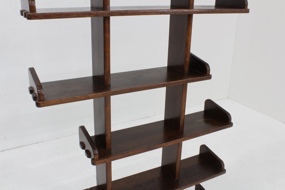 Image 1 of Vintage brutalist pyramid bookcase room divider