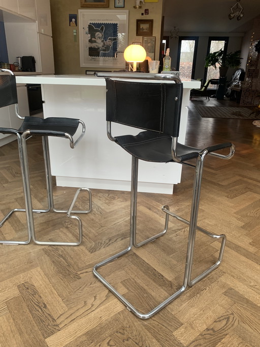 2 taburetes de bar vintage de estilo italiano, años 60