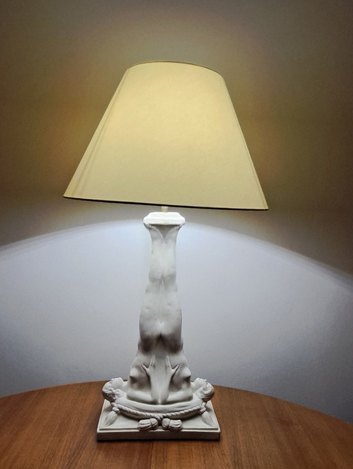 Zeldzame sculpturale Art Deco / Mid-Century tafellamp – uitstekende staat