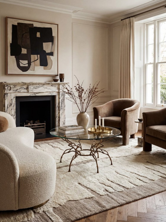 Image 1 of Table basse en faux bambou bronze à motif zigzag, style Hollywood Regency, années 1960