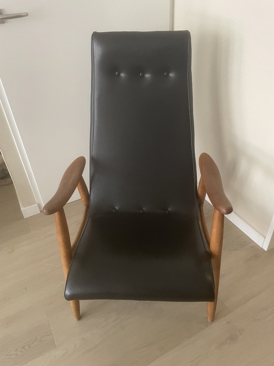 Louis Van Teeffelen Loungechair 1950-1960 – Fauteuils, Wood, Skai (photo 6 of 8)
