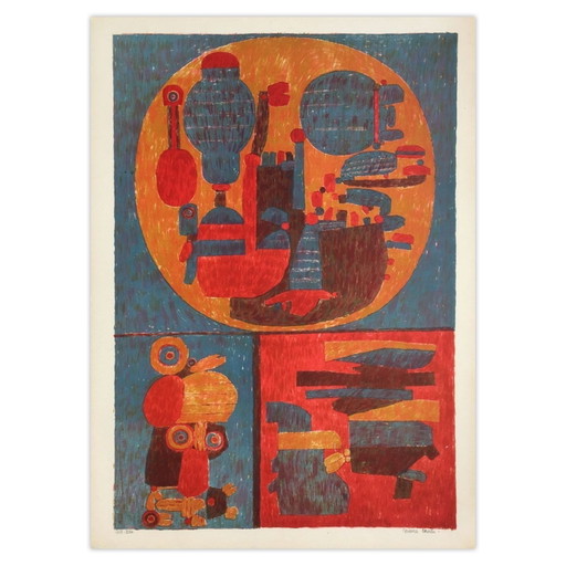 Pierre COURTIN Sans paturage Litografia firmata 1972