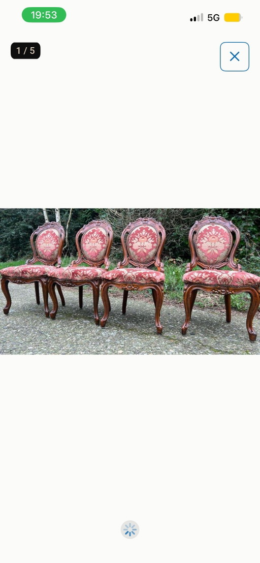4 barok eetkamer stoelen