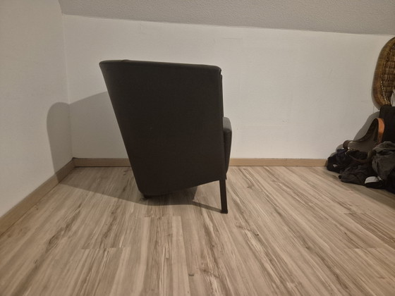 Image 1 of Fauteuil club Moroso Novecento d'Antonio Citterio en cuir semi-aniline noir