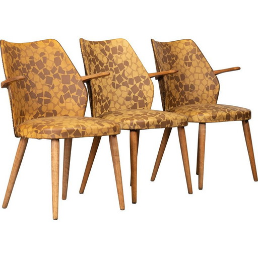 Set vintage di 3 sedie in vinile danesi