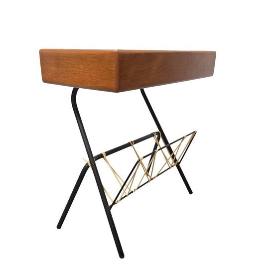 Image 1 of Table d'appoint vintage avec porte-revues