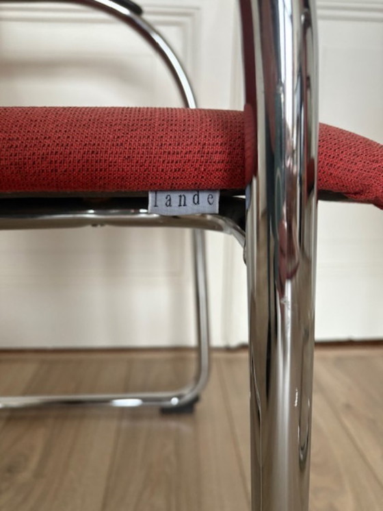 Image 1 of Lande Cole Modus Design Chairs - Chrome Sled Frame Set of 2