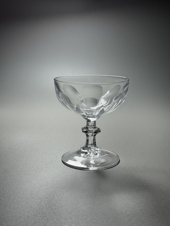 Image 1 of Set di 10 bicchieri da champagne in cristallo - Cristal d'Arques. Metà secolo