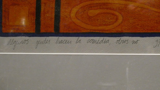 Image 1 of Clemens Briels Zeefdruk in Mooie Lijst - Algunos Gentes Hacen la Comedia, Otros No